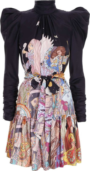 Celestial Gathered Mini Dress - Style Theory