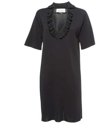 Black Knit Ruffled Mini Dress - Style Theory