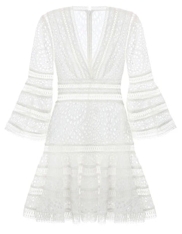 Lovelorn Floral Flutter Dress - Ivory - Style Theory