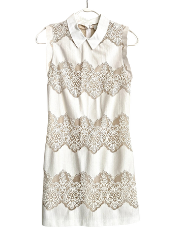 Chelsea Collar Mini Dress - Ivory - Style Theory