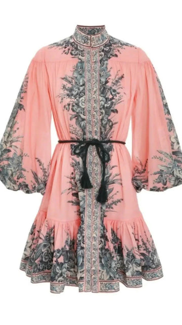The Moonshine Drop Waist Mini Dress - Pink Lily