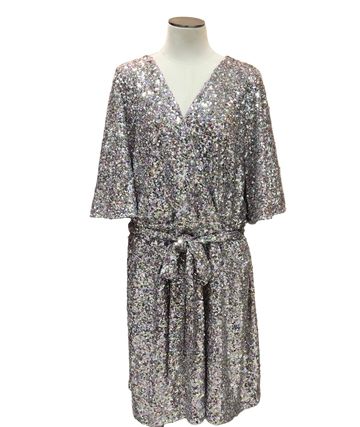 Sequin Mini Dress - Silver Multi - Style Theory