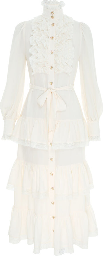Kaleidoscope Lace Ruffle Dress