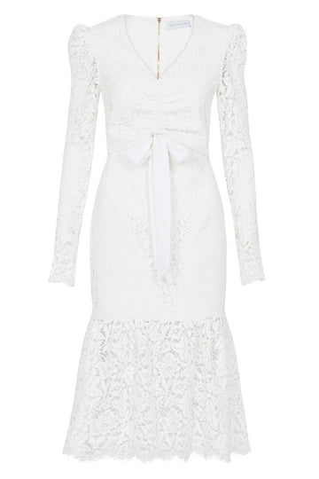 RUCHED DRESS - White