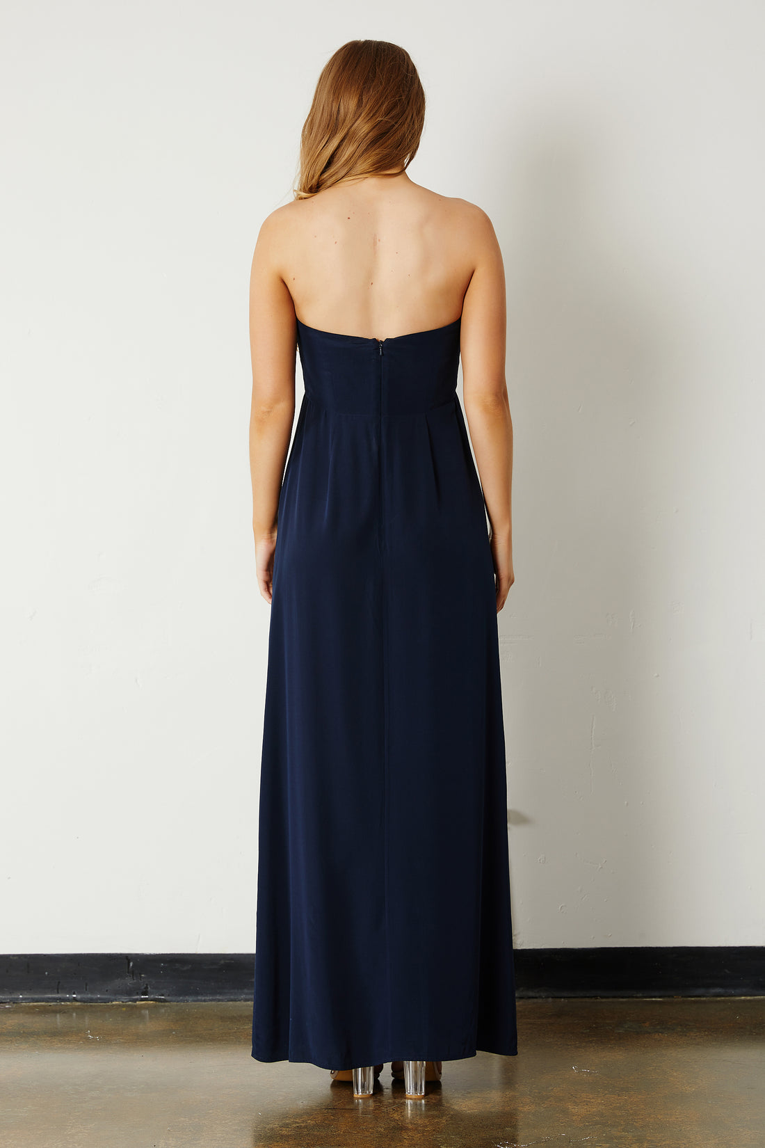 Silk Gown - Navy