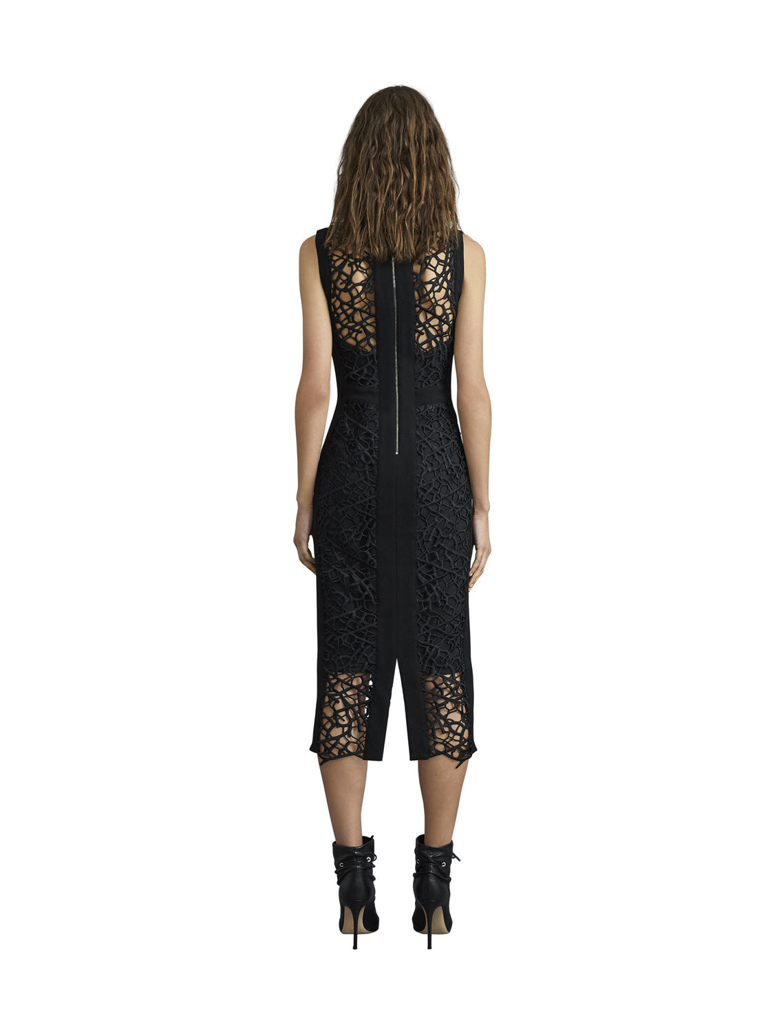 SOPHIA LACE MIDI DRESS - Black