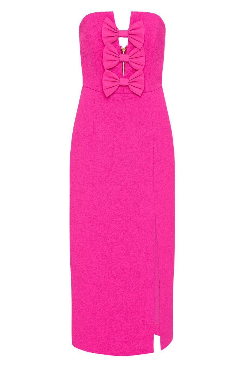 Cecily Midi Dress Hot Pink – Style Theory - Main Image