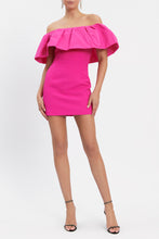 Load image into Gallery viewer, CECILY OFF SHOULDER MINI DRESS HOT PINK - Style Theory