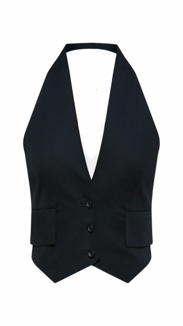 Double Cotton Waistcoat - Navy - Style Theory