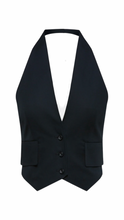 Load image into Gallery viewer, Double Cotton Waistcoat - Navy - Style Theory