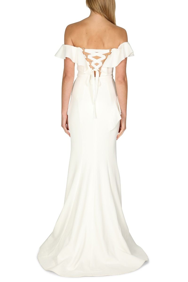 AEGEAN OFF SHOULDER GOWN - White