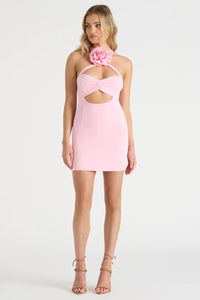 THE FLOWER MINI DRESS - PINK - Style Theory