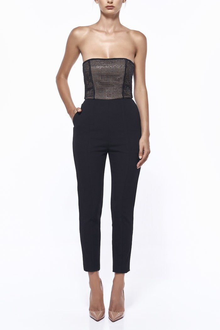 ZIENNA SEQUIN TAPERED LEG PANTSUIT