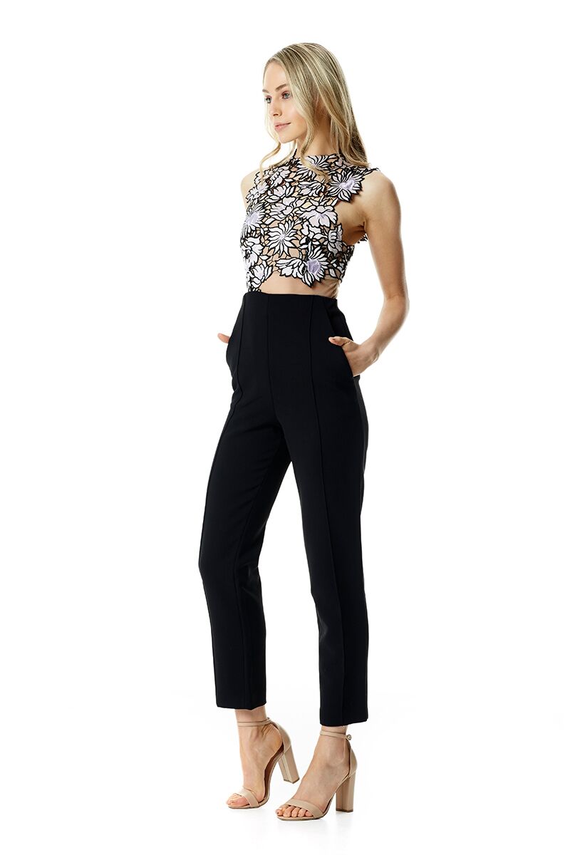 Self portrait hot sale lace jumpsuit