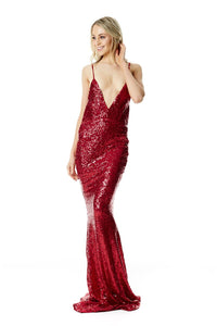 Yassmine Mermaid Gown - Wine Red