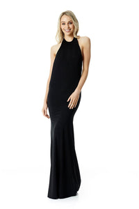 High neck Gown - Black