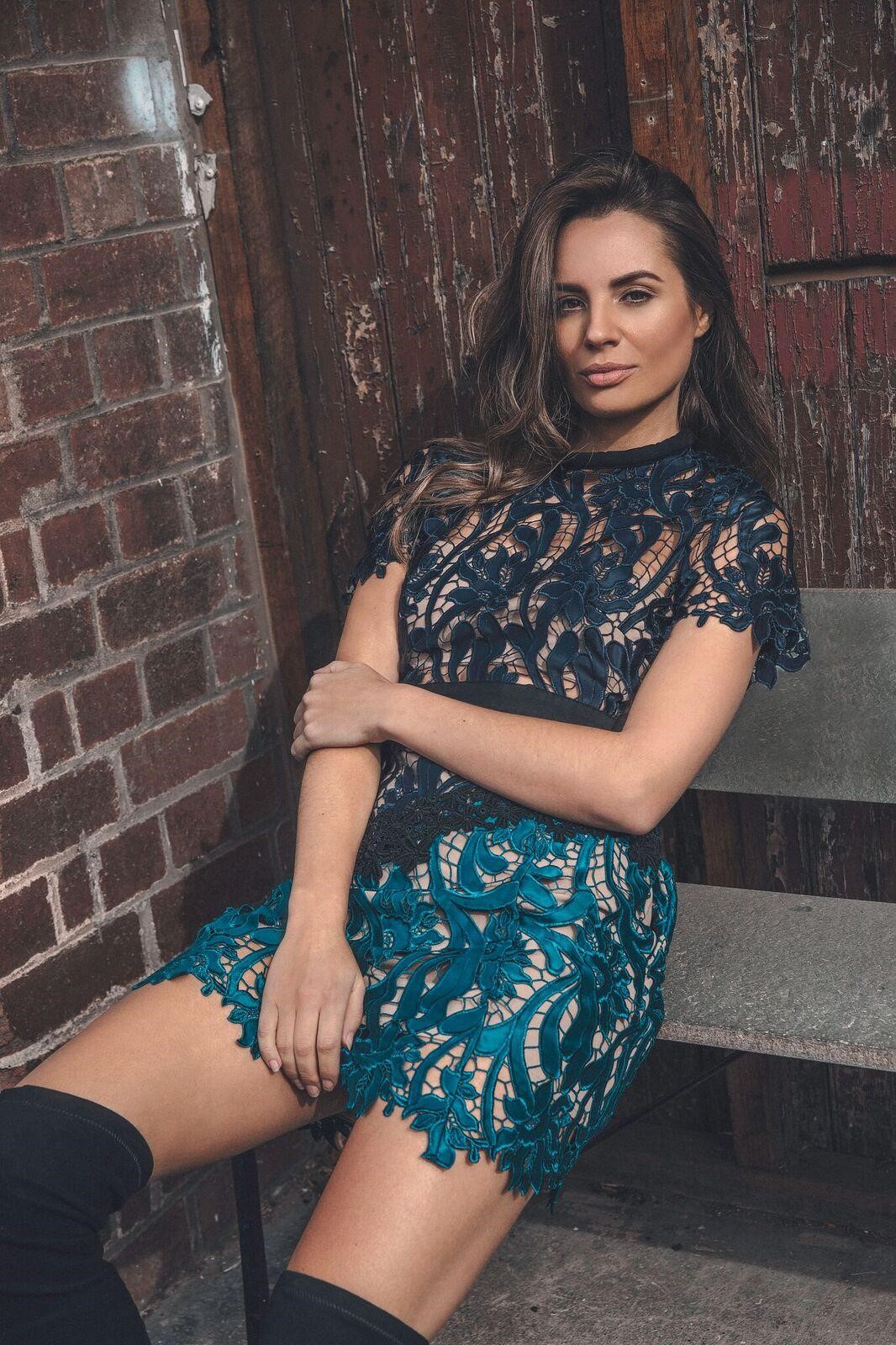 Le Saint Ruched Lace Dress