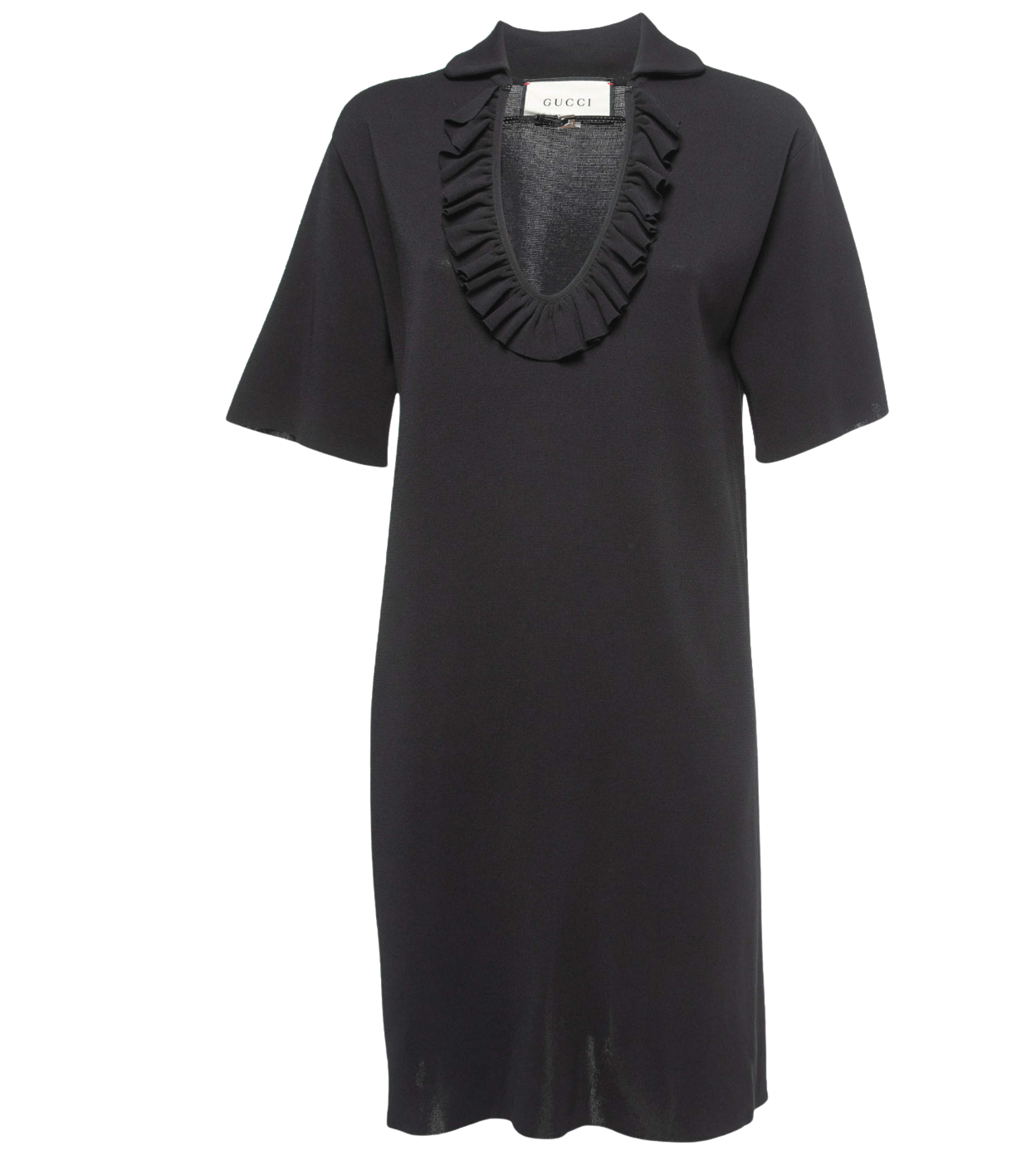 Black Knit Ruffled Mini Dress - Style Theory