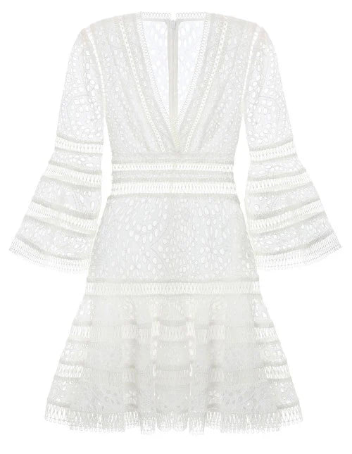 Lovelorn Floral Flutter Dress - Ivory - Style Theory