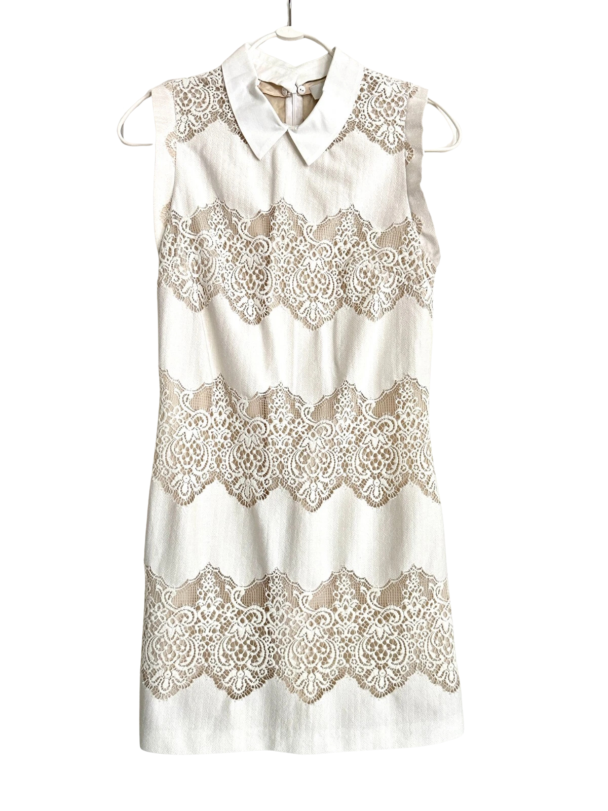 Chelsea Collar Mini Dress - Ivory - Style Theory