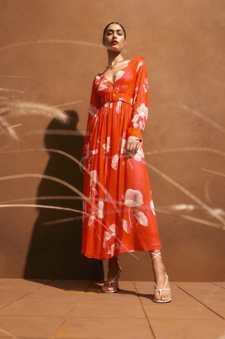 GGT Floral Dress - Tangerine - Style Theory
