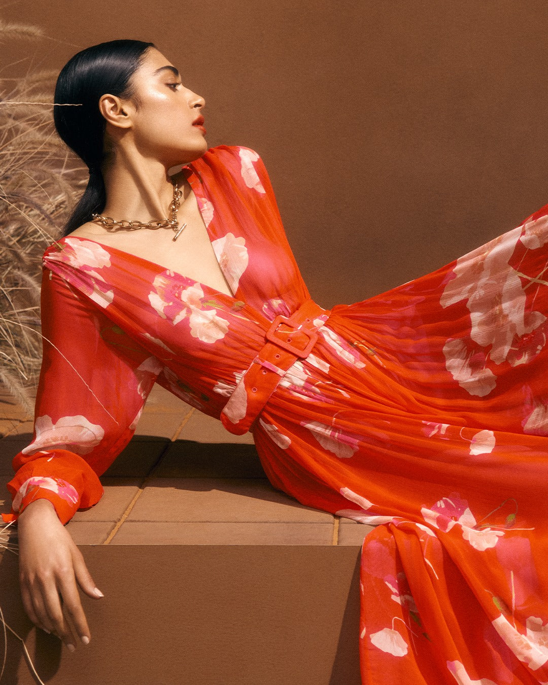 GGT Floral Dress - Tangerine - Style Theory