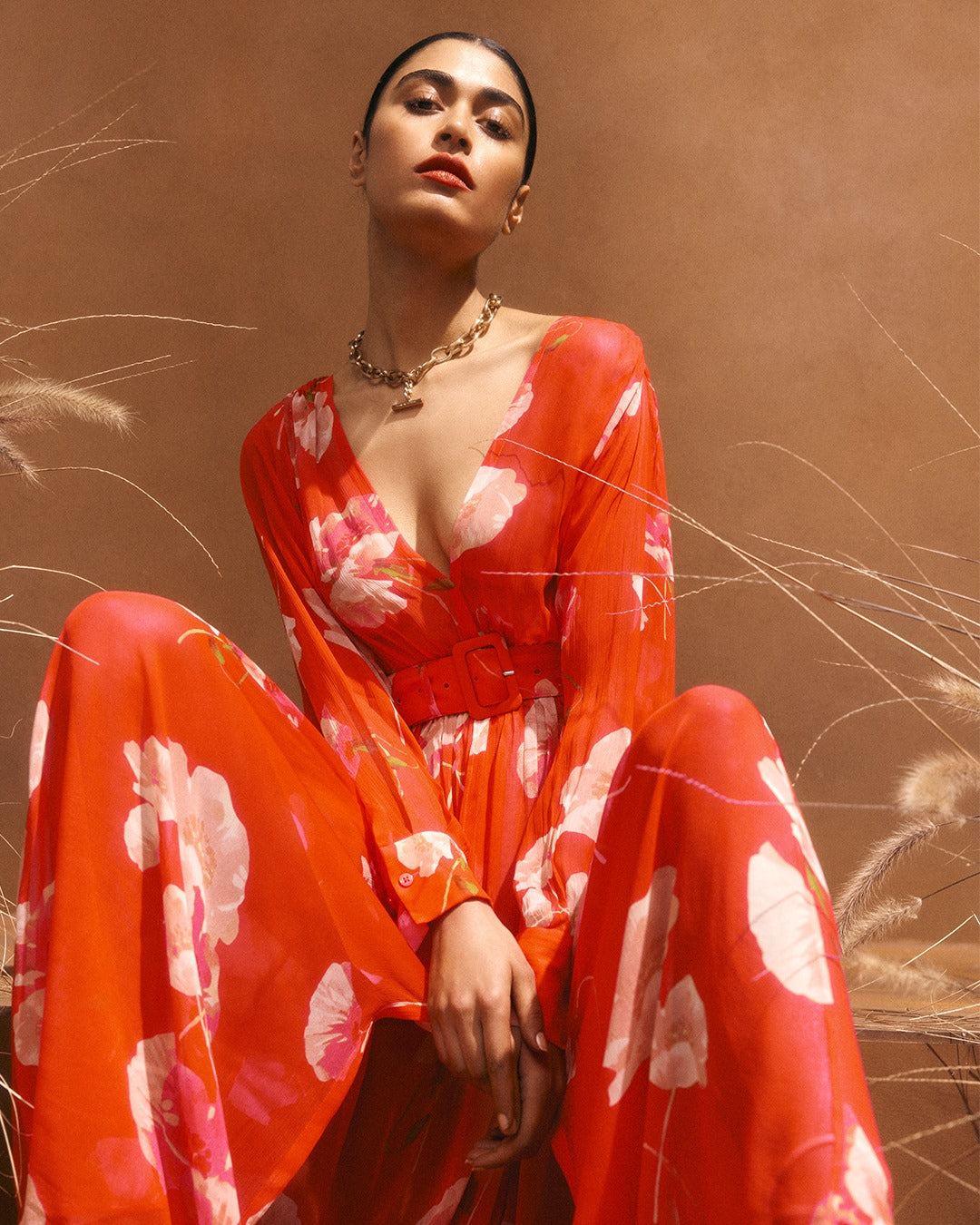 GGT Floral Dress - Tangerine - Style Theory