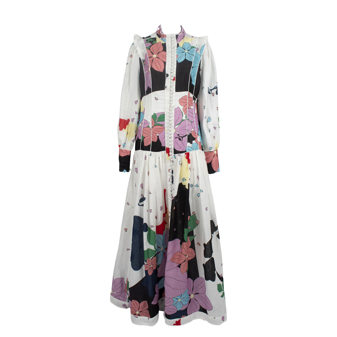 Button Me Up Maxi Dress - Love Hearts - Style Theory