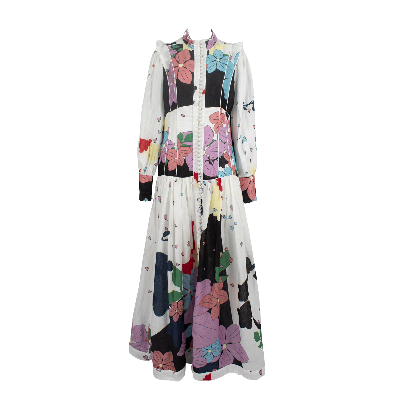 Button Me Up Maxi Dress - Love Hearts - Style Theory
