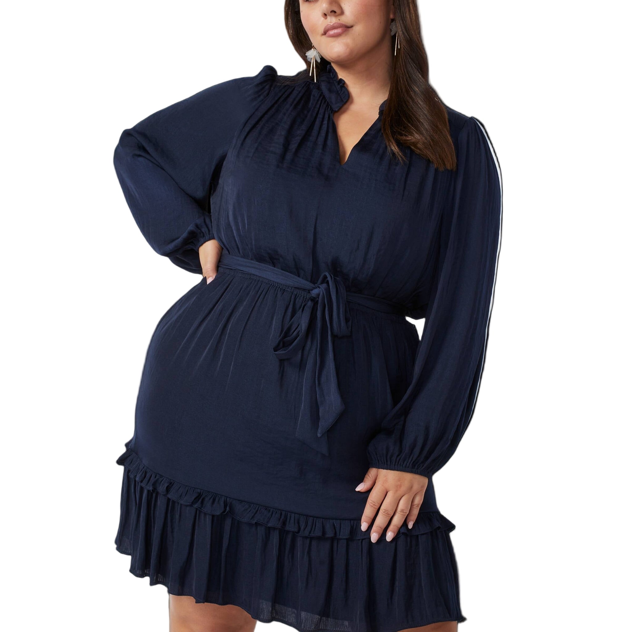 Tash Long Sleeve Mini Dress - Navy - Style Theory