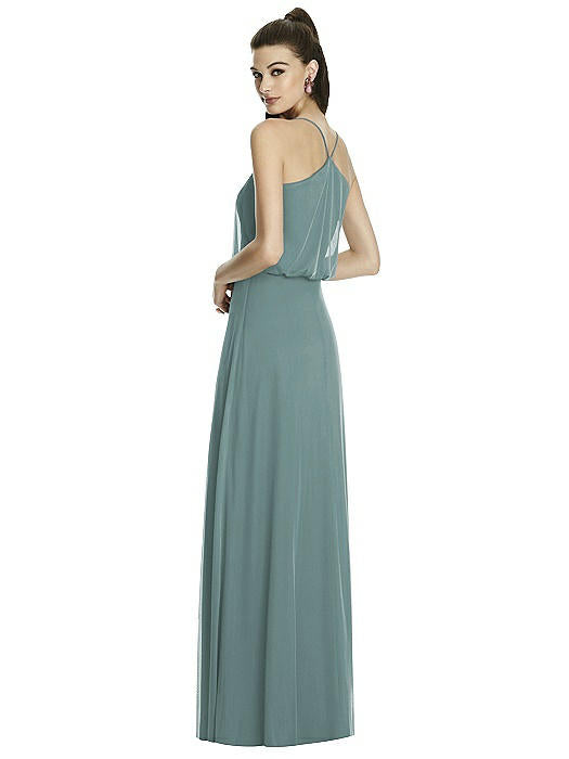 V-Neck Blouson Gown - Smoke Blue