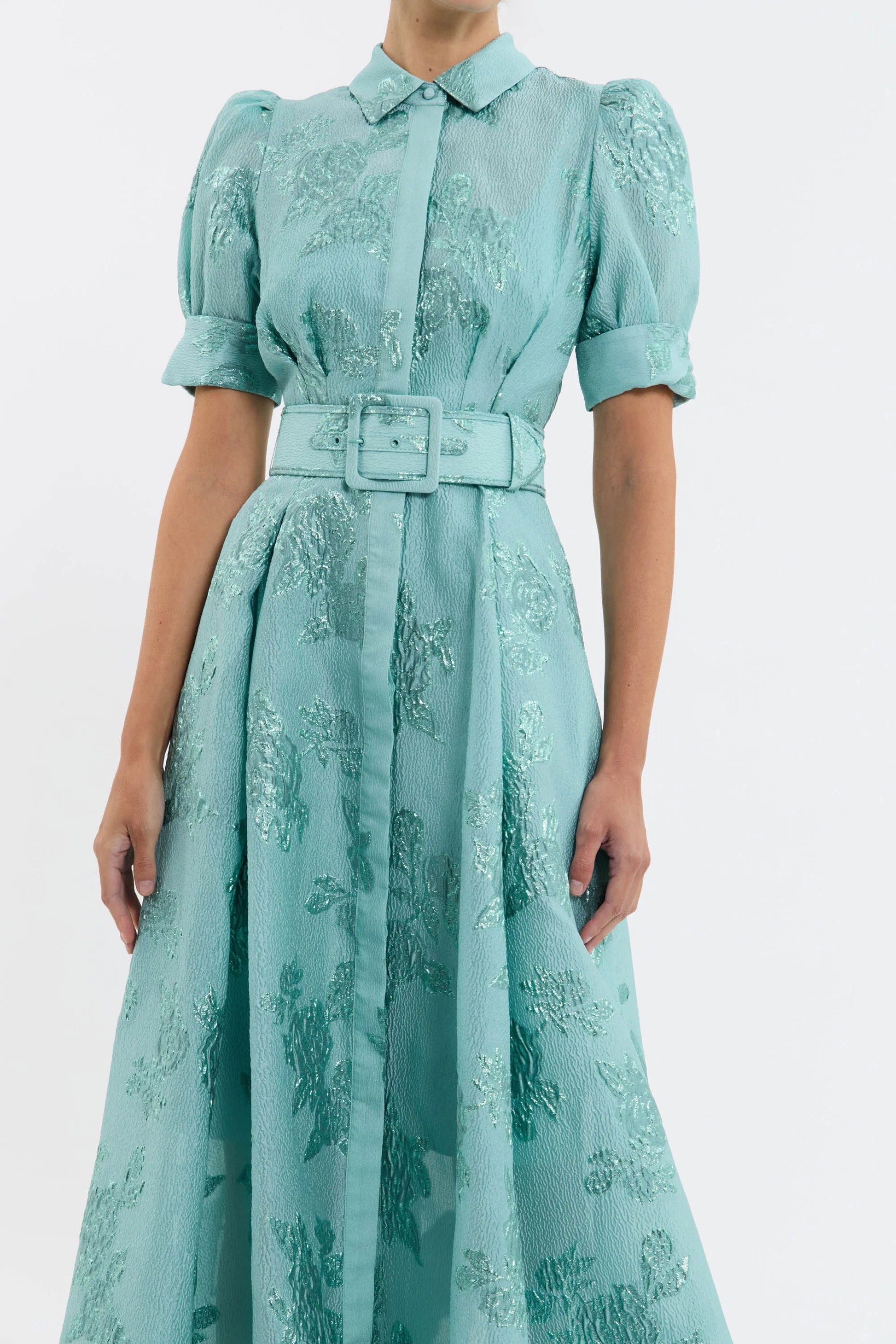 Benette Short Sleeve Gown - Green - Style Theory