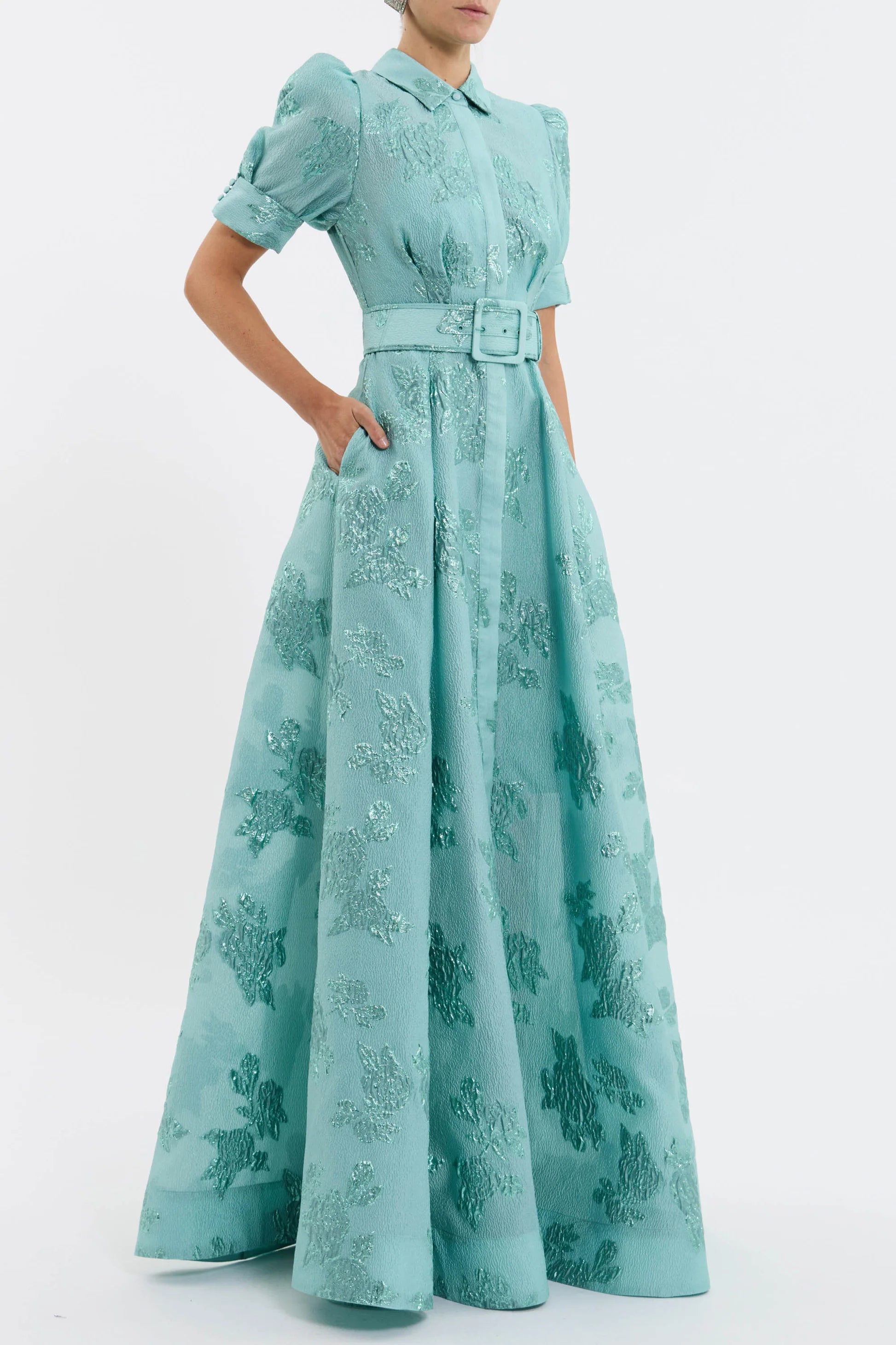Benette Short Sleeve Gown - Green - Style Theory