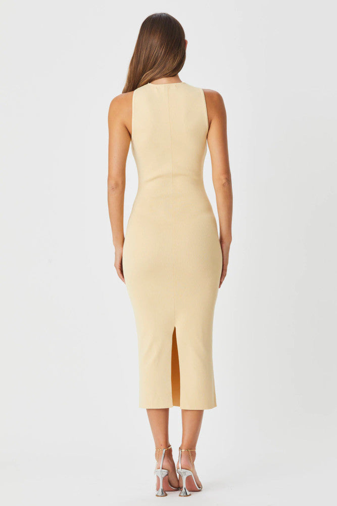 Ally Midi Dress - Beige - Style Theory