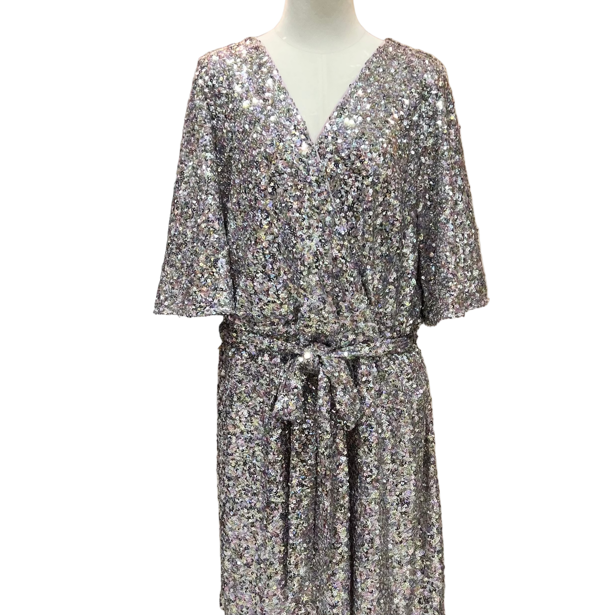 Sequin Mini Dress - Silver Multi - Style Theory