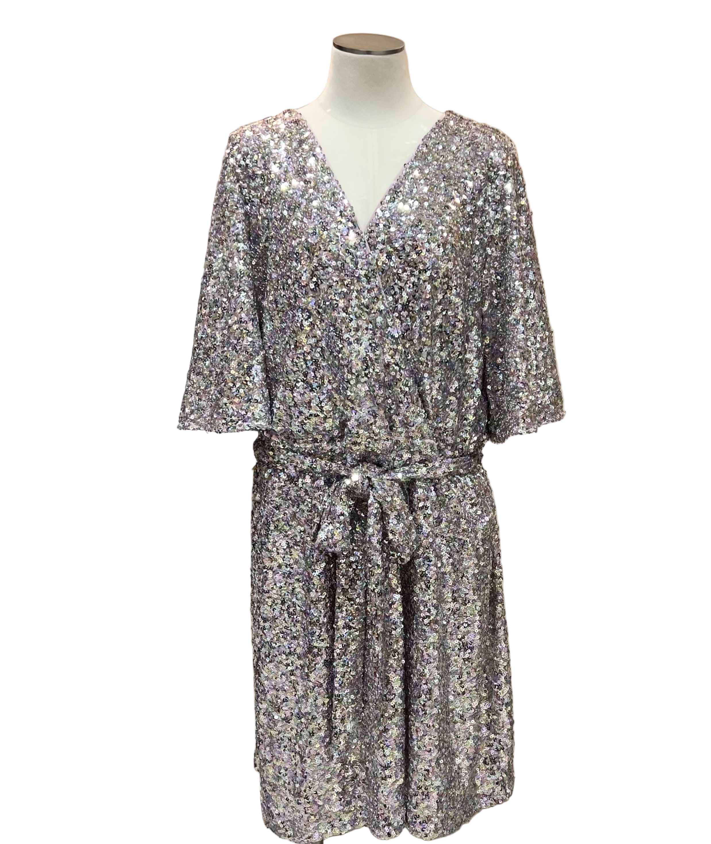 Sequin Mini Dress - Silver Multi - Style Theory