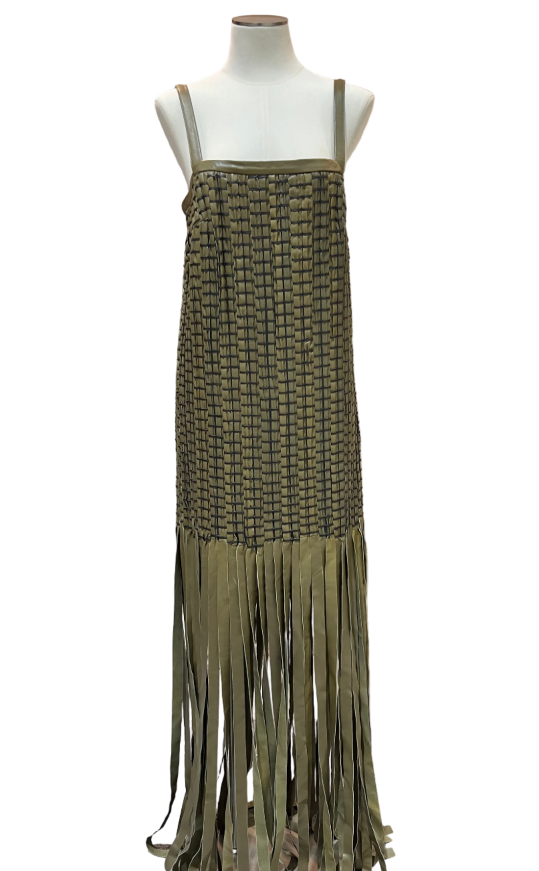 Doris Leather Dress - Khaki - Style Theory