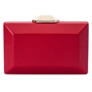 Emilia Patent Facet Clutch - Red - Style Theory
