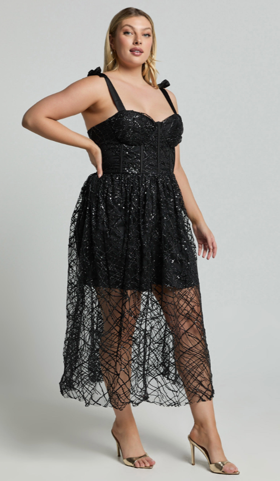 Rimea Midi Dress - Black - Style Theory