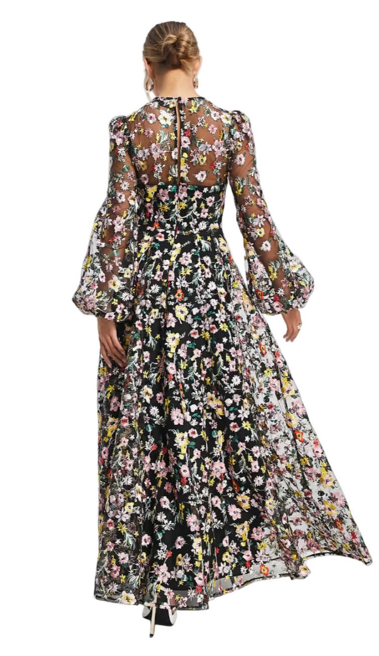Floral Embroidered Maxi Dress - Style Theory
