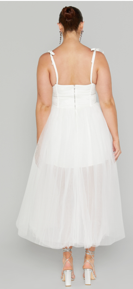 Aisha Midi Dress - White - Style Theory