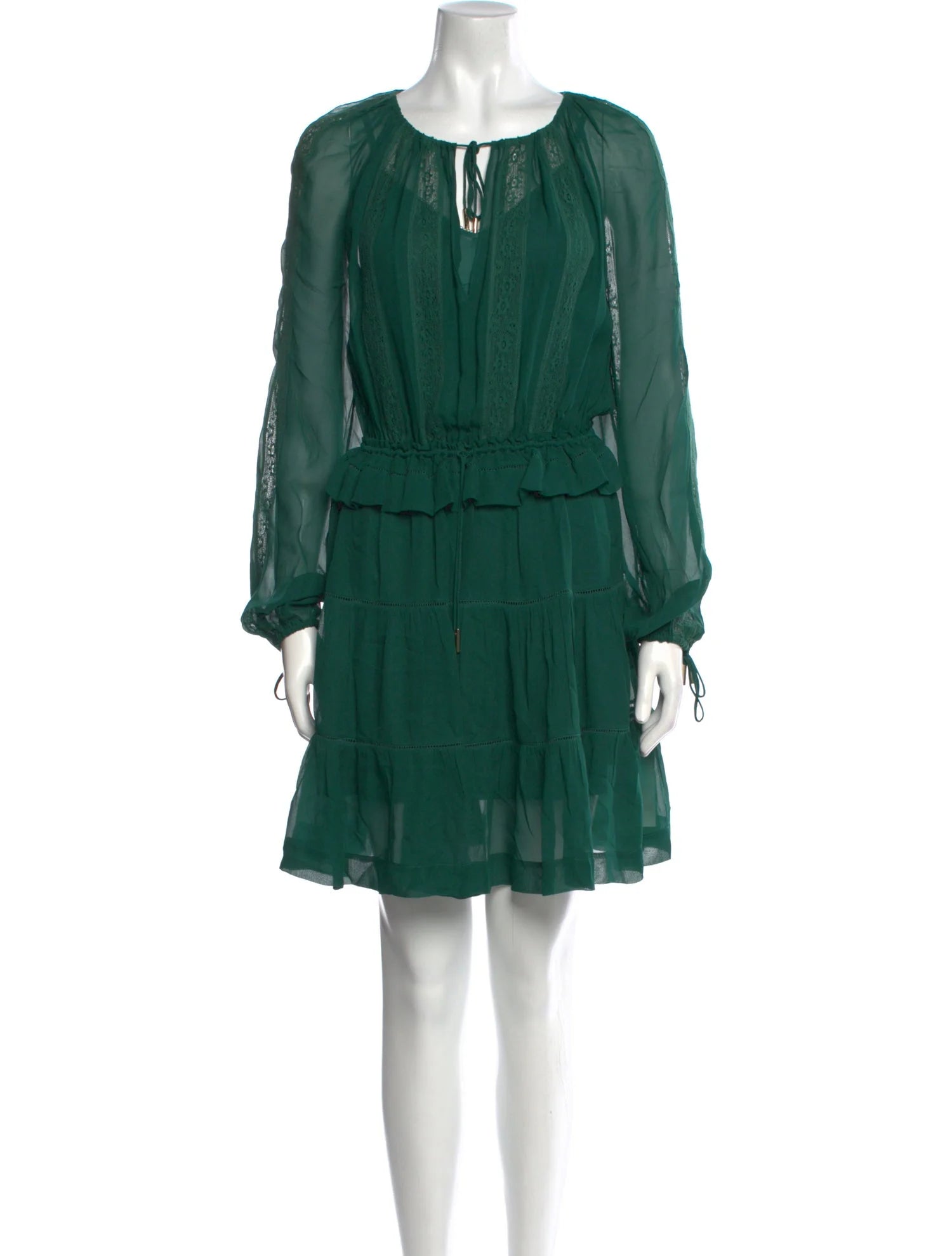 Rhythm Drawstring Mini Dress - Bottle Green - Style Theory