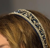 Jewelled Headband - Navy