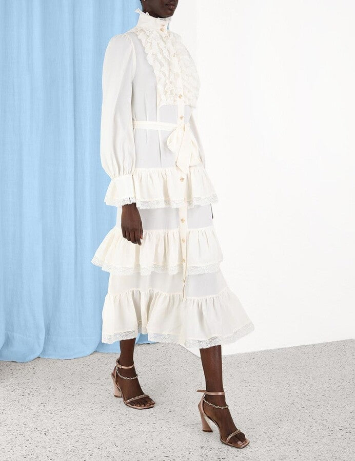Kaleidoscope Lace Ruffle Dress