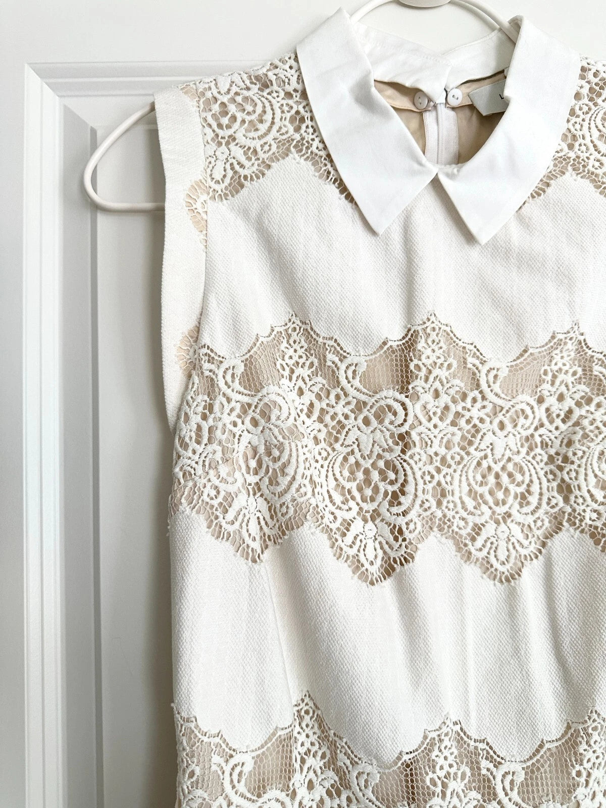 Chelsea Collar Mini Dress - Ivory - Style Theory