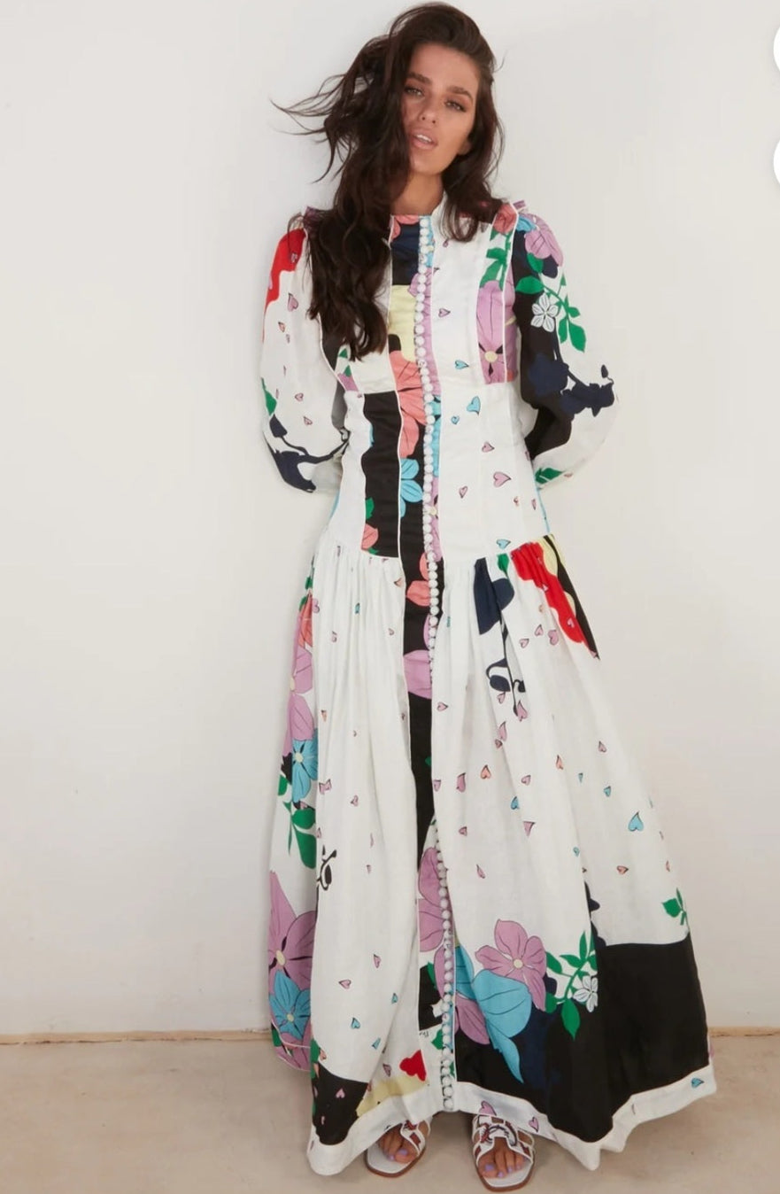 Button Me Up Maxi Dress - Love Hearts - Style Theory