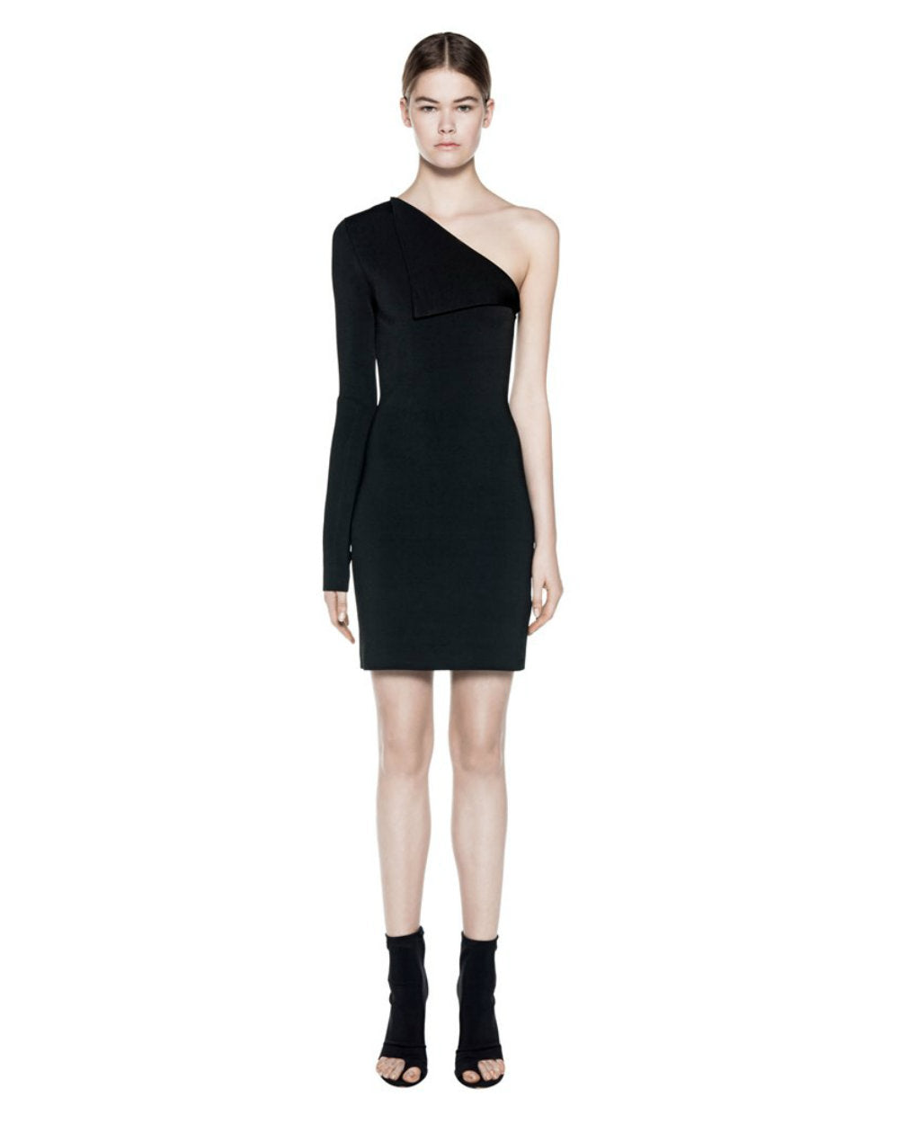AXIS SLEEVE KNIT DRESS BLACK