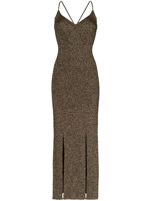 Tie-back lurex slip dress - Style Theory