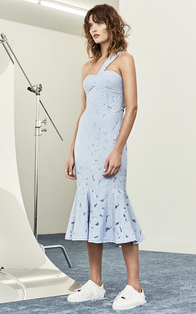 BENITO MIDI DRESS - BLUE