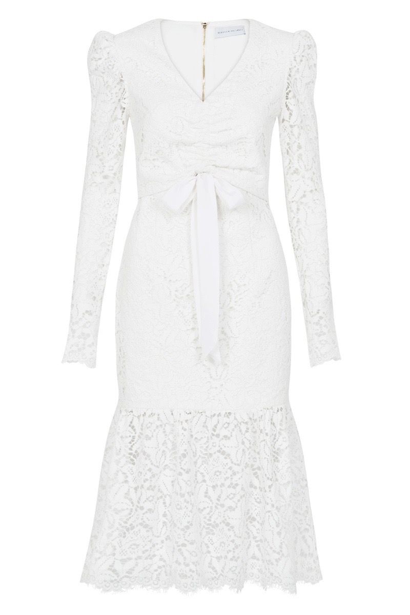 RUCHED DRESS - White